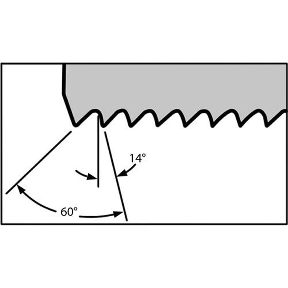 Illustration of saw teeth angles on Veritas Standard Dovetail Saw