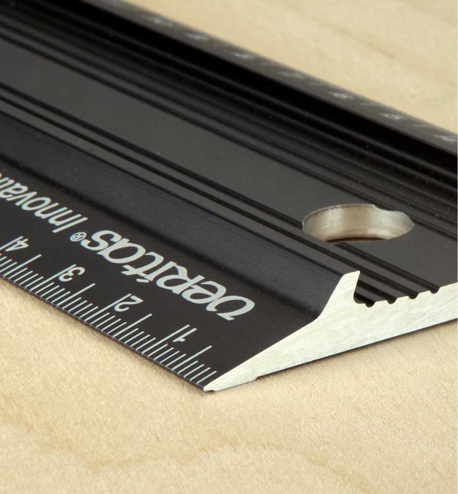 Close up of Veritas Shop Rule measurements.