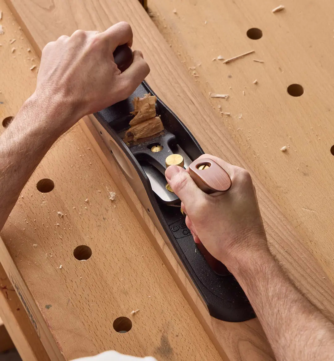 Veritas Low Angle Jack Plane - Gen 2 being used to plane timber