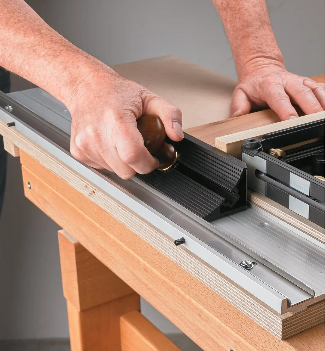 Veritas Shooting Sander 8" being used on shooting board