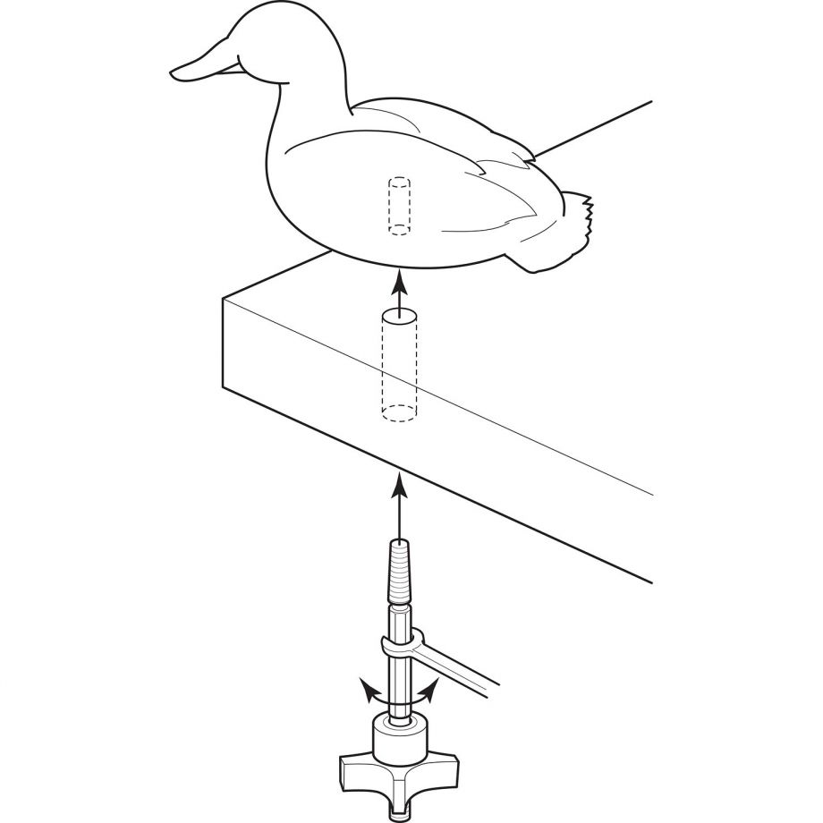 Illustration of how to setup the Veritas Carver's Screw