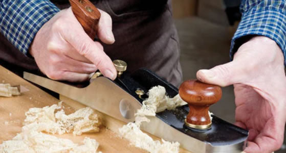 Woodworking Bench Plane - Photo of Veritas Jointer Plane in use.
