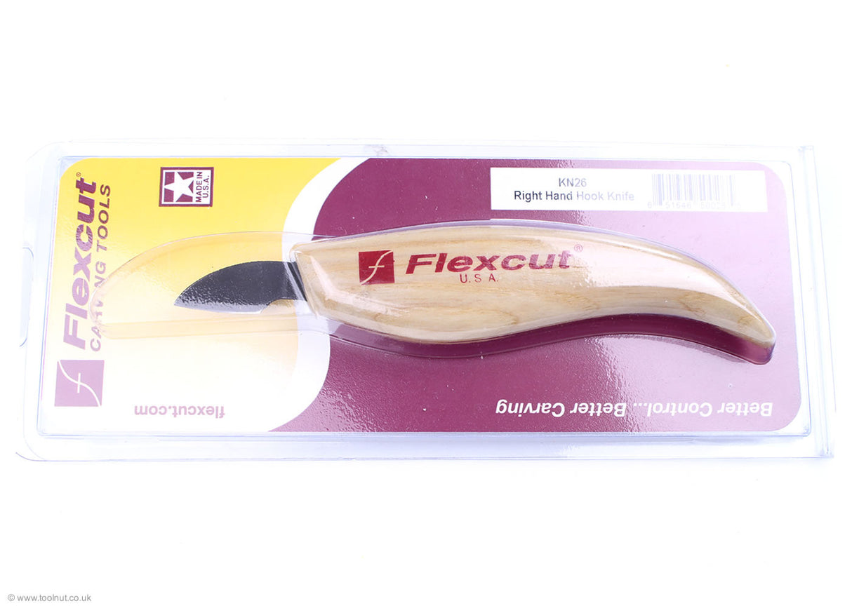 Flexcut Hook Knife in the Flexcut blister packaging