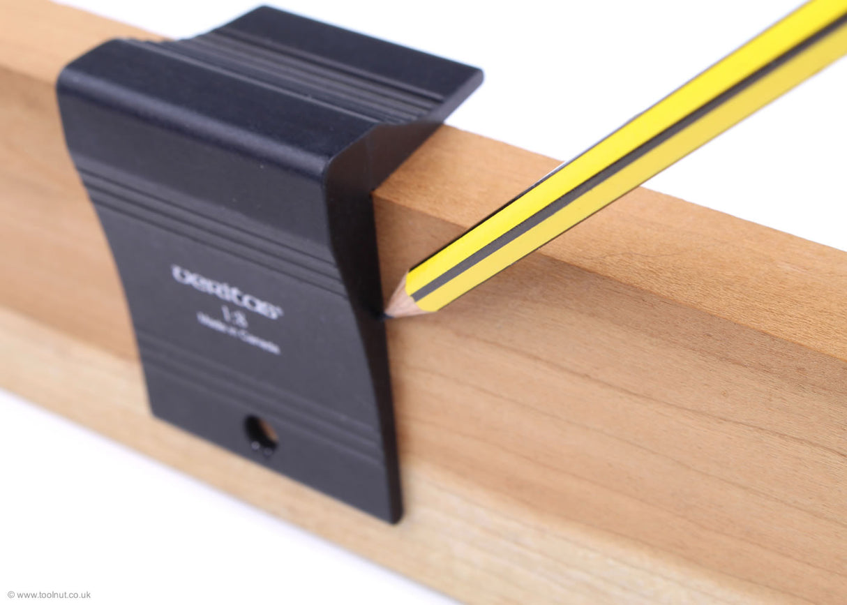 User marking out with a veritas dovetail template