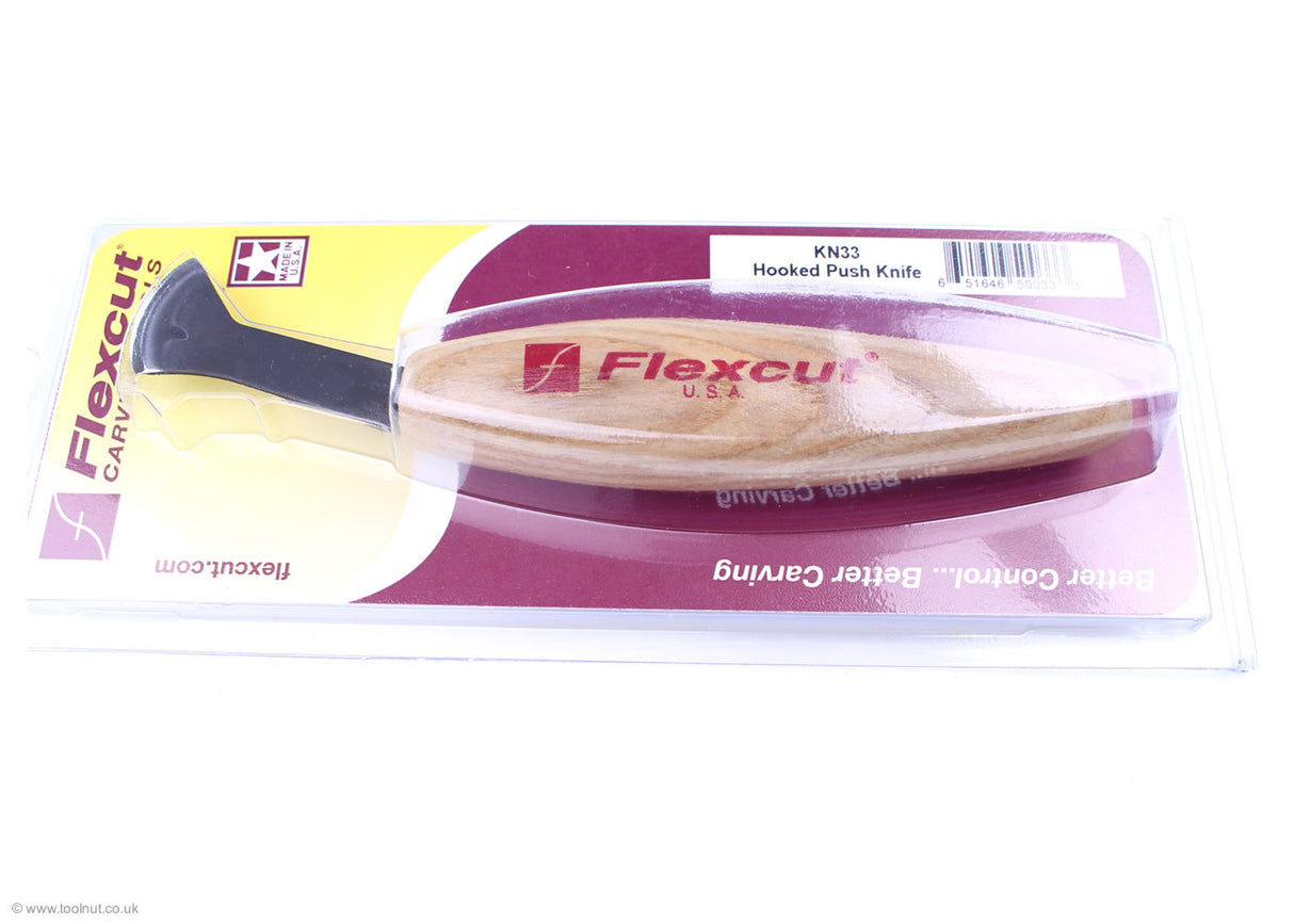 Flexcut Hooked Push Knife in Flexcut blister pack