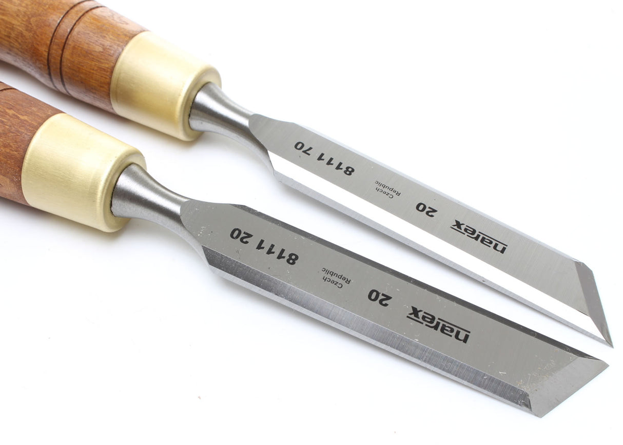 Narex Skew Chisels - close up view of blades