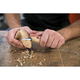 Woodcarver whittling figure with Flexcut Carving Knife Starter Set 