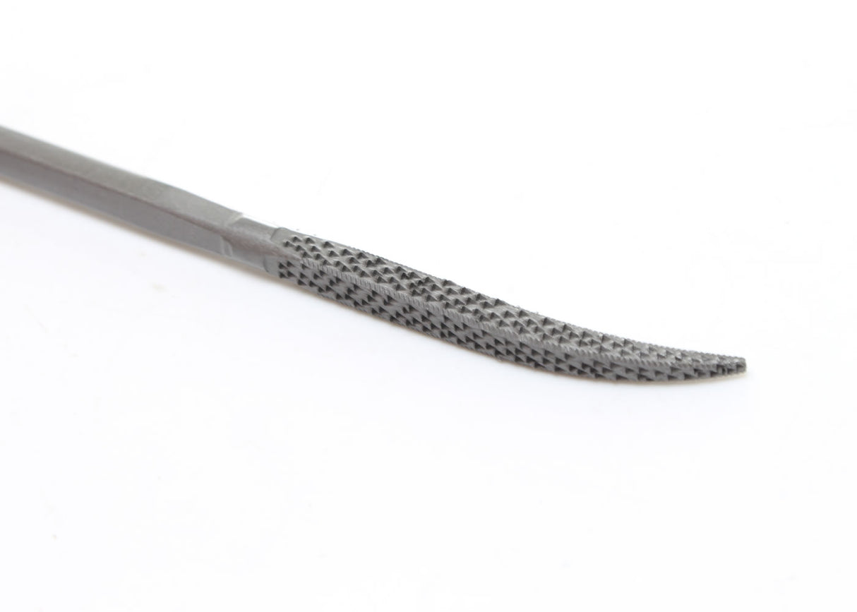 Close up view of Narex Hand Cut Riffer rasps