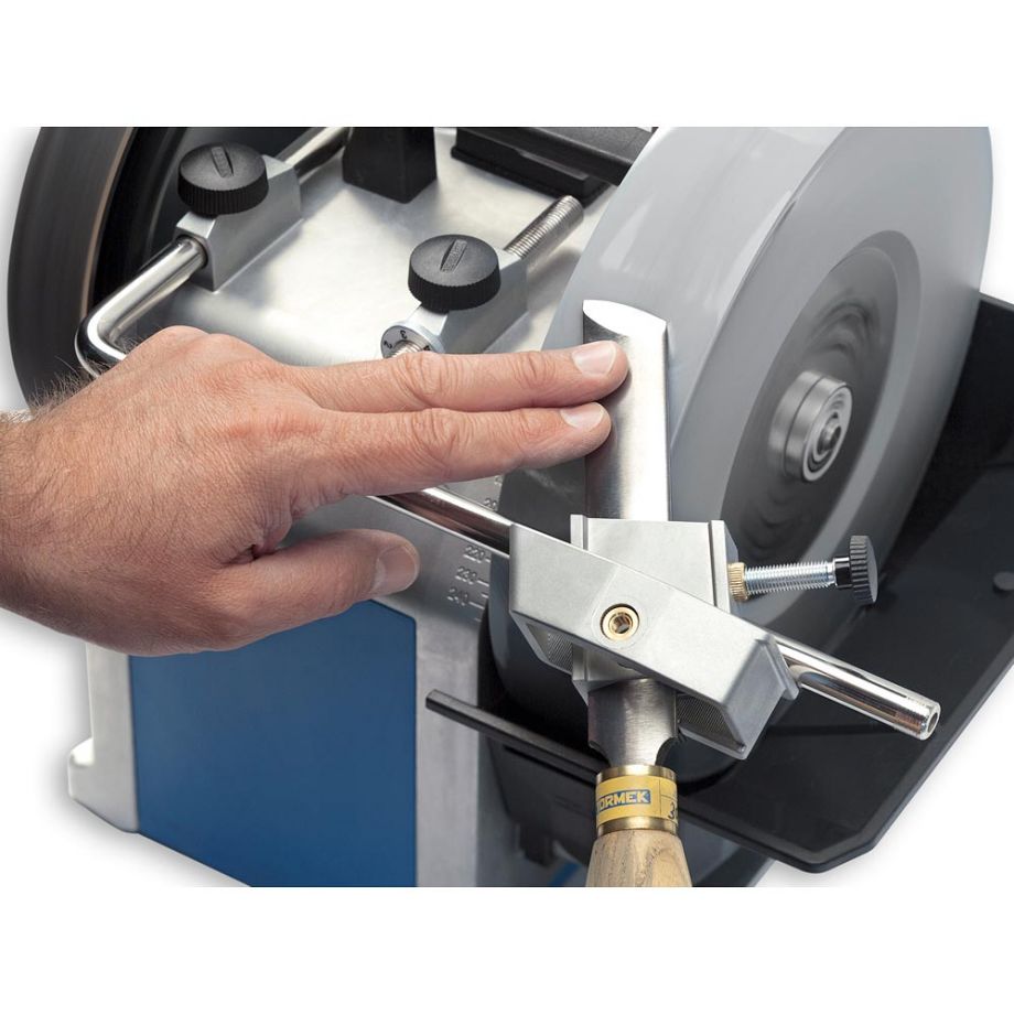 Tormek Multi-Jig being used to sharpen turning chisel