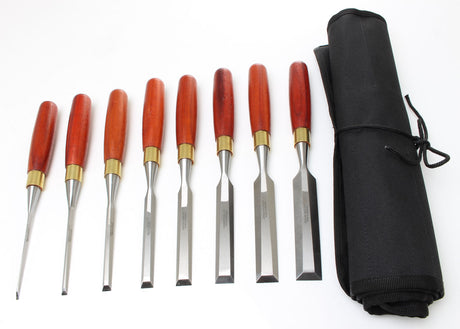 Ashley Iles Bevel Edge Chisel Set with tool roll