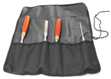 Ashley Iles chisels placed within their tool roll
