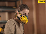 Lady wearing the Stanley Dust Mask Respirator