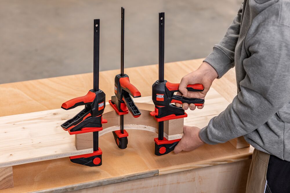 Bessey One-Handed 360 Clamps  being used to secure work piece