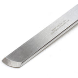 Henry Taylor Round Edge Skew Chisel - close up of blade