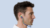 Model wearing Moldex WaveBand Banded Ear Plugs - 27db