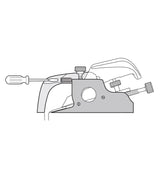 illustration showing how the mouth can be adjusted on the Veritas Bullnose Plane 
