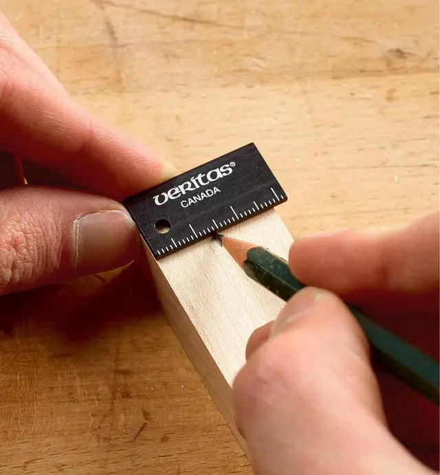 Veritas Layout Block being used to mark workpiece