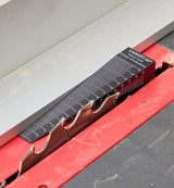 Veritas Tapered Gauge being used to set saw bench