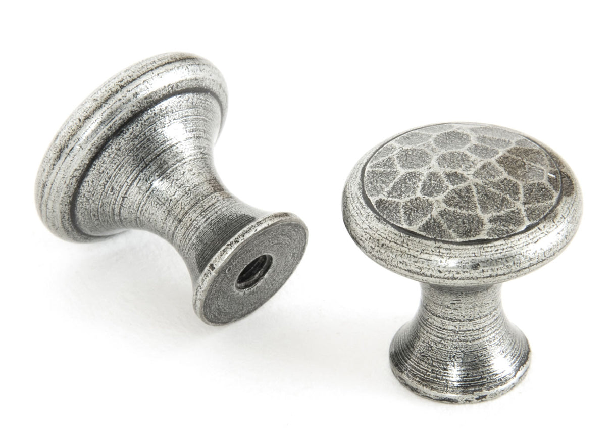 Pewter Beaten Cupboard Knob