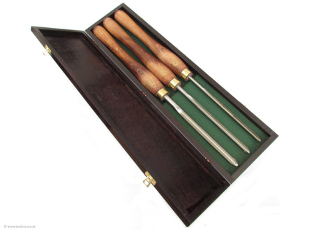 Crown Wood-Turning Bowl Gouge Set in fitted wooden box