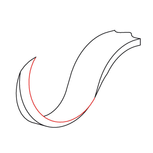 Narex Single Edge Hook Knife Profile Diagram