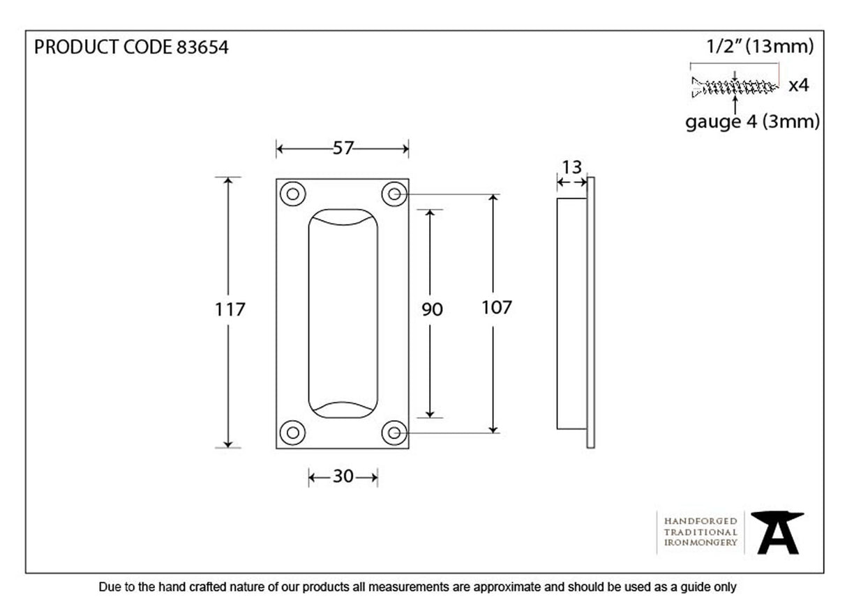 Pewter Flush Handle