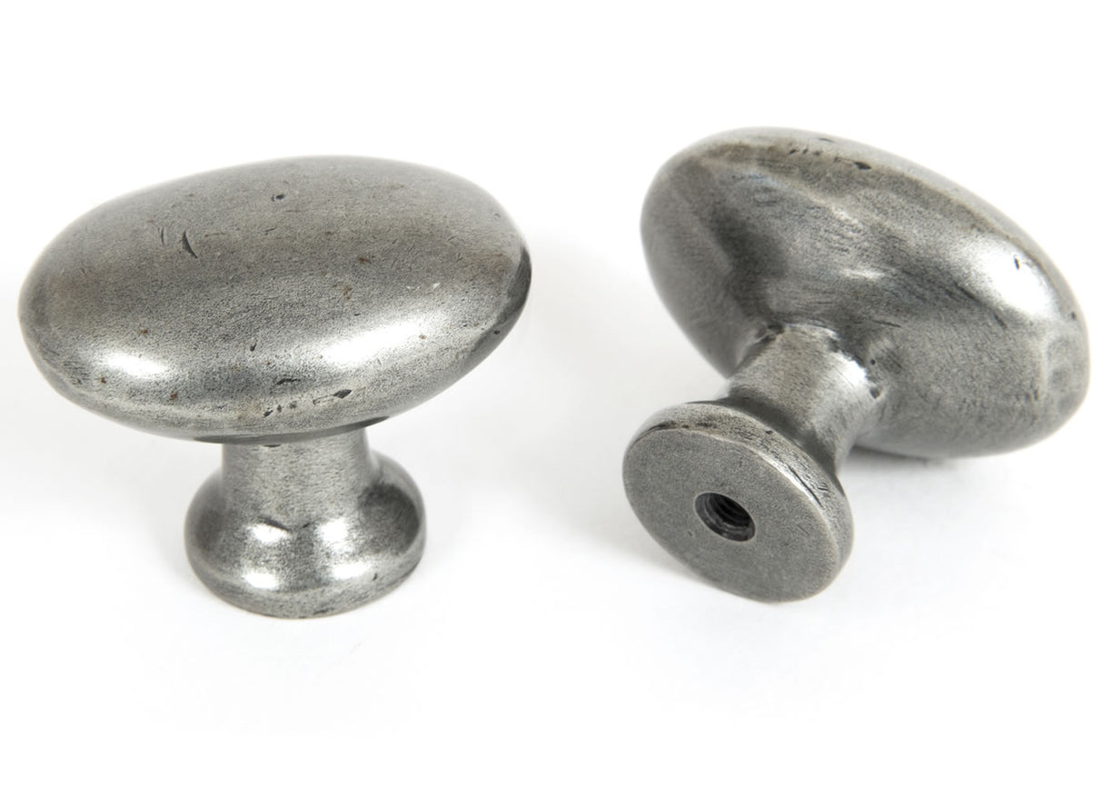 Pewter Oval Cabinet Knob