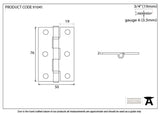 Anvil Black 3" Ball Bearing Butt Hinge (pair)