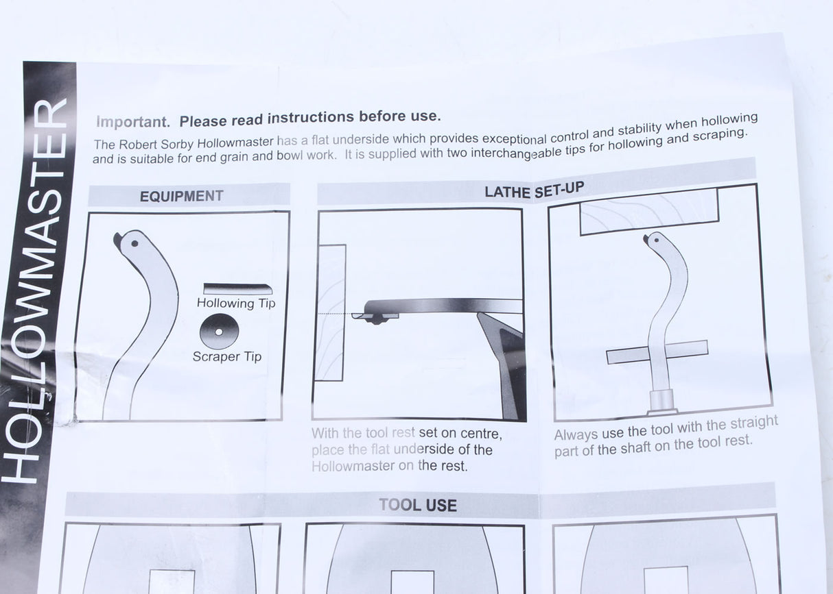 View of Sorby Hollow Master tool leaflet