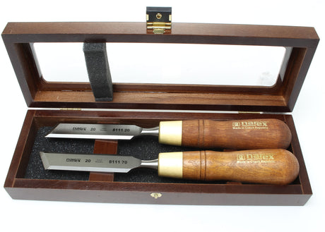 Narex Skew Chisel Set within fitted box