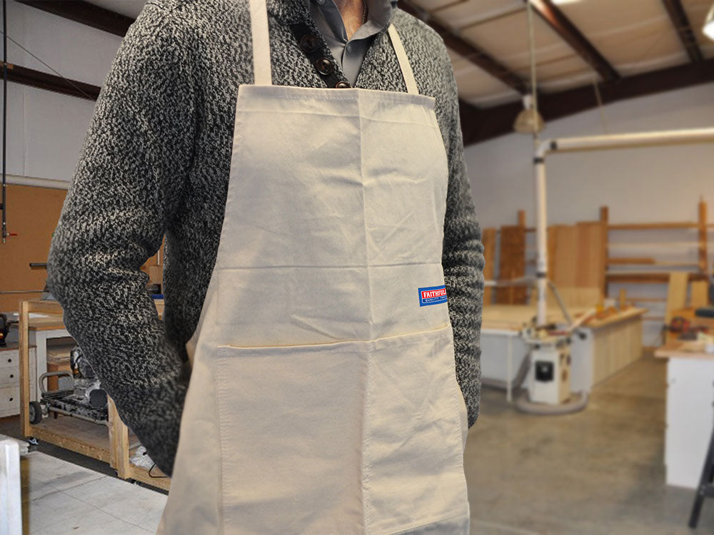 Faithfull Carpenters Apron being worn by model