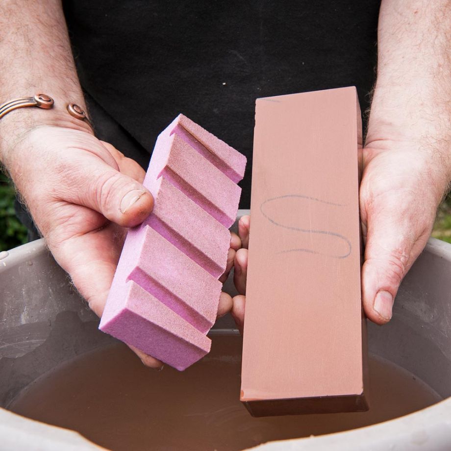 Japanese Flattening Stone being used to flatten a Japanese waterstone