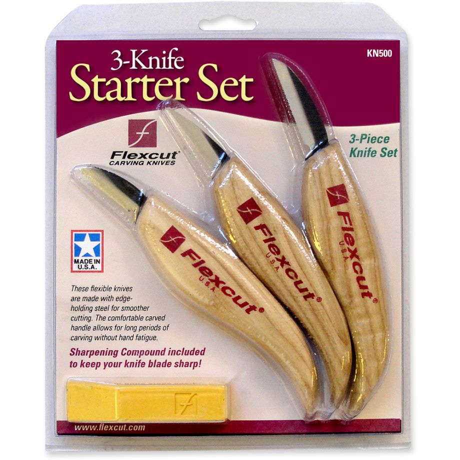 Flexcut Carving Knife Starter Set - KN500 within Flexcut blister pack
