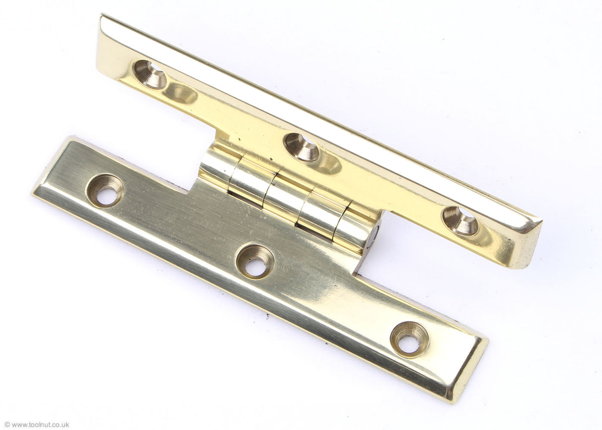 Cabinet H Hinges (Pair) - Polished Brass