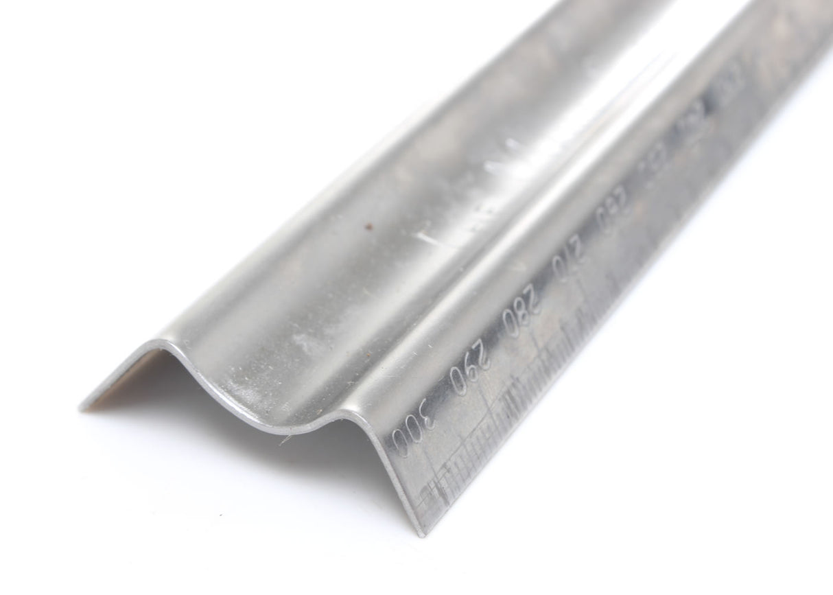 Close up view of a Maun Stainless Steel Safety Rule
