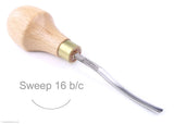 ashley iles block-cutter palm carving tool - sweep 16
