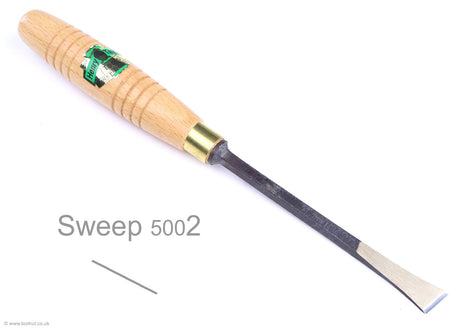 Henry Taylor - Sweep 5002 - Fishtail - Skew Carving Chisel