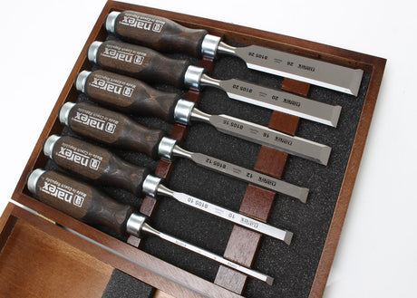 Narex Bevel Edge Chisel Set within a fitted box