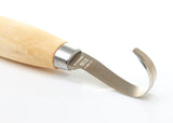 Mora Hook Knife - Single Edge - Left Hand - 164 - close up view of blade