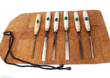 henry taylor beginner carving tool set with leather tool roll