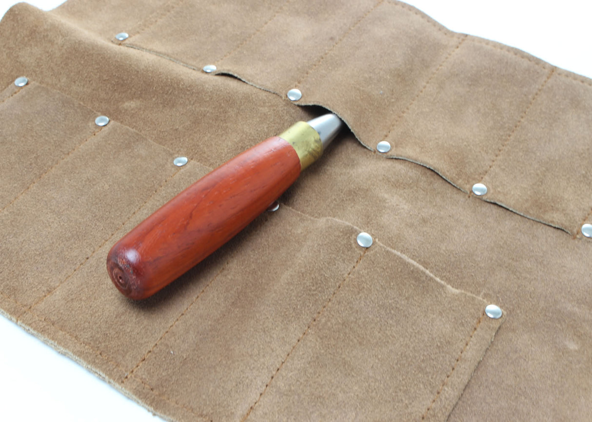 Leather Chisel Roll with a chisel