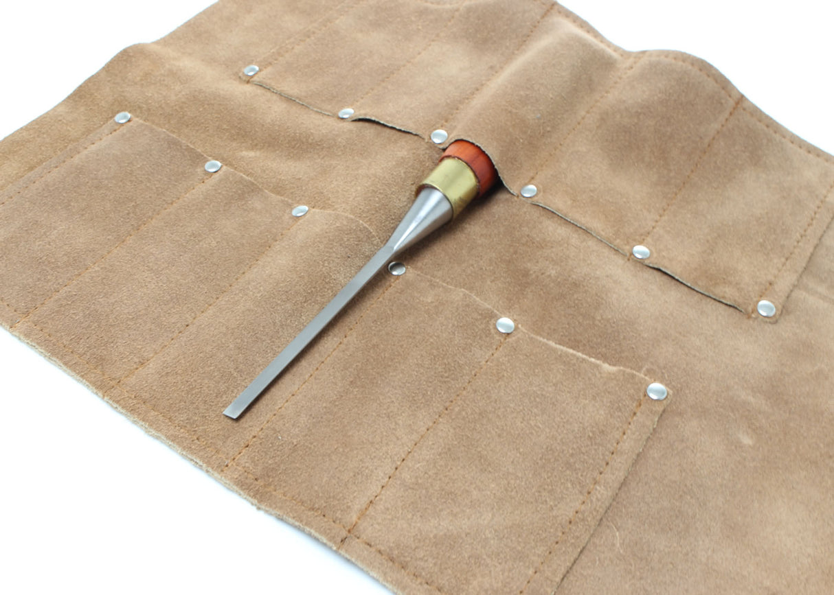 Leather Chisel Roll with a chisel