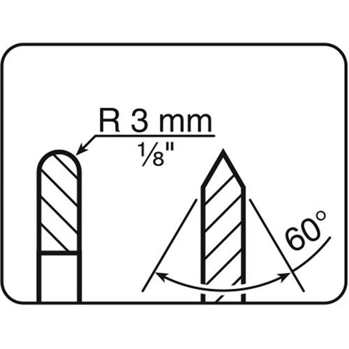 Illustration of Tormek Profiled Leather Honing Wheel Angles